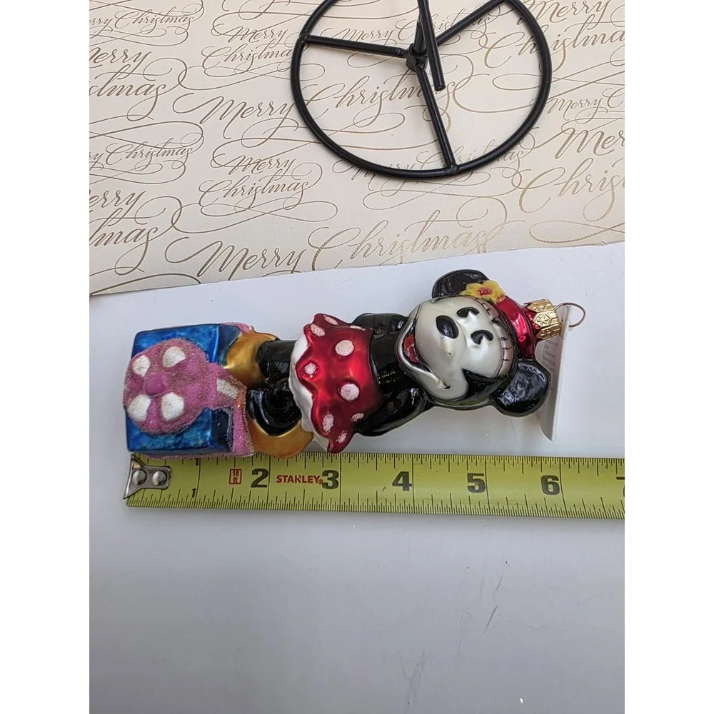 Christopher Radko Disney Noel Minnie Mouse 1997 Poland Glass Christmas Ornament